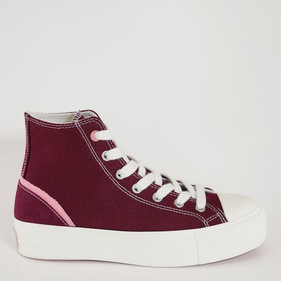 Converse CTAS Lift Hi Deep Bordeaux/Egret Women's Platform Sneakers A07114C NWT - Picture 2 of 6